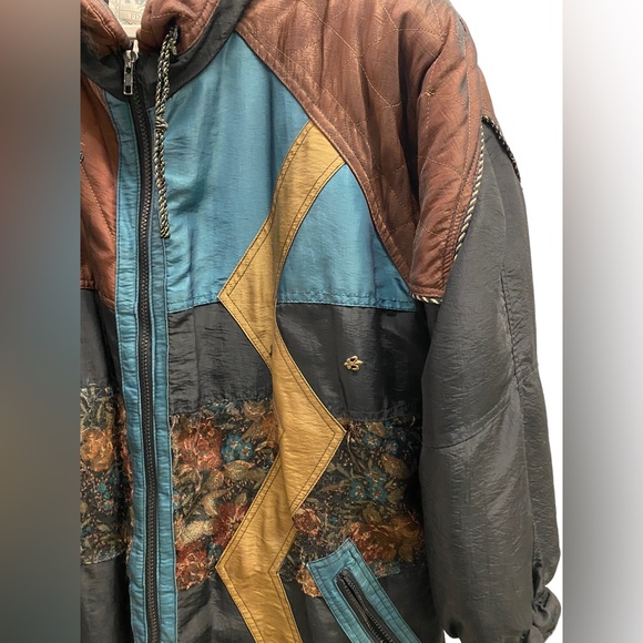 VINTAGE FORELLI PATCHWORK PUFFER JACKET | size 3X - Picture 3 of 3